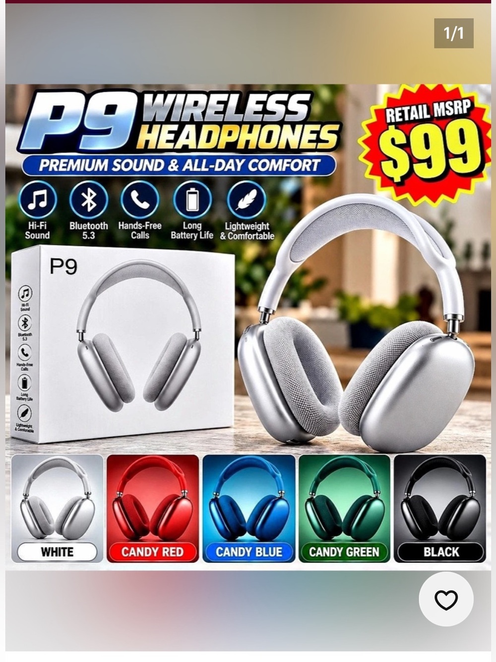 Green Wireless Over-Ear Headphones